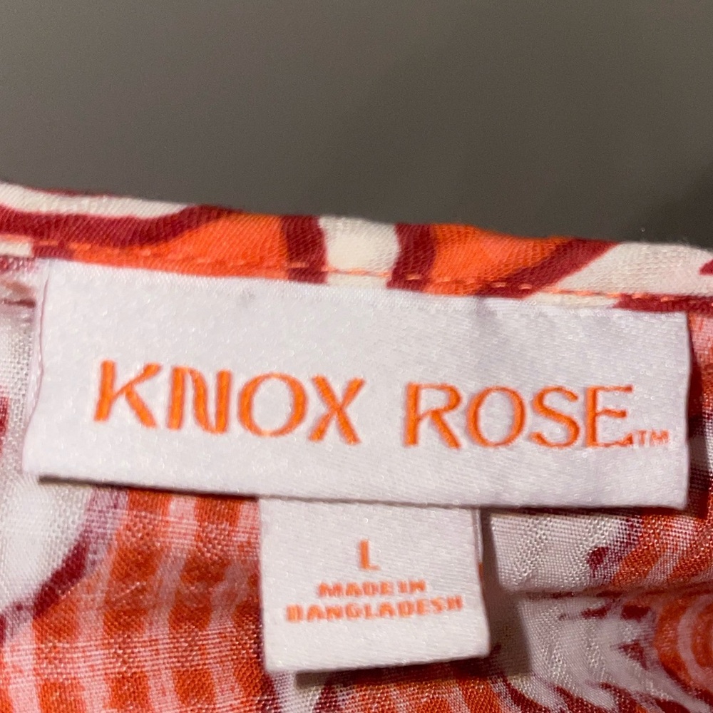 Knox Rose Flutter Sleeve Boho Top Women Large Orange Peasant Hippie Cottage - Picture 4 of 5